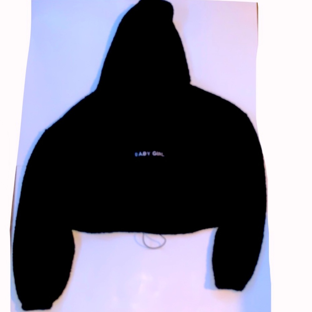 “Babygirl” Black puff fluffy jacket